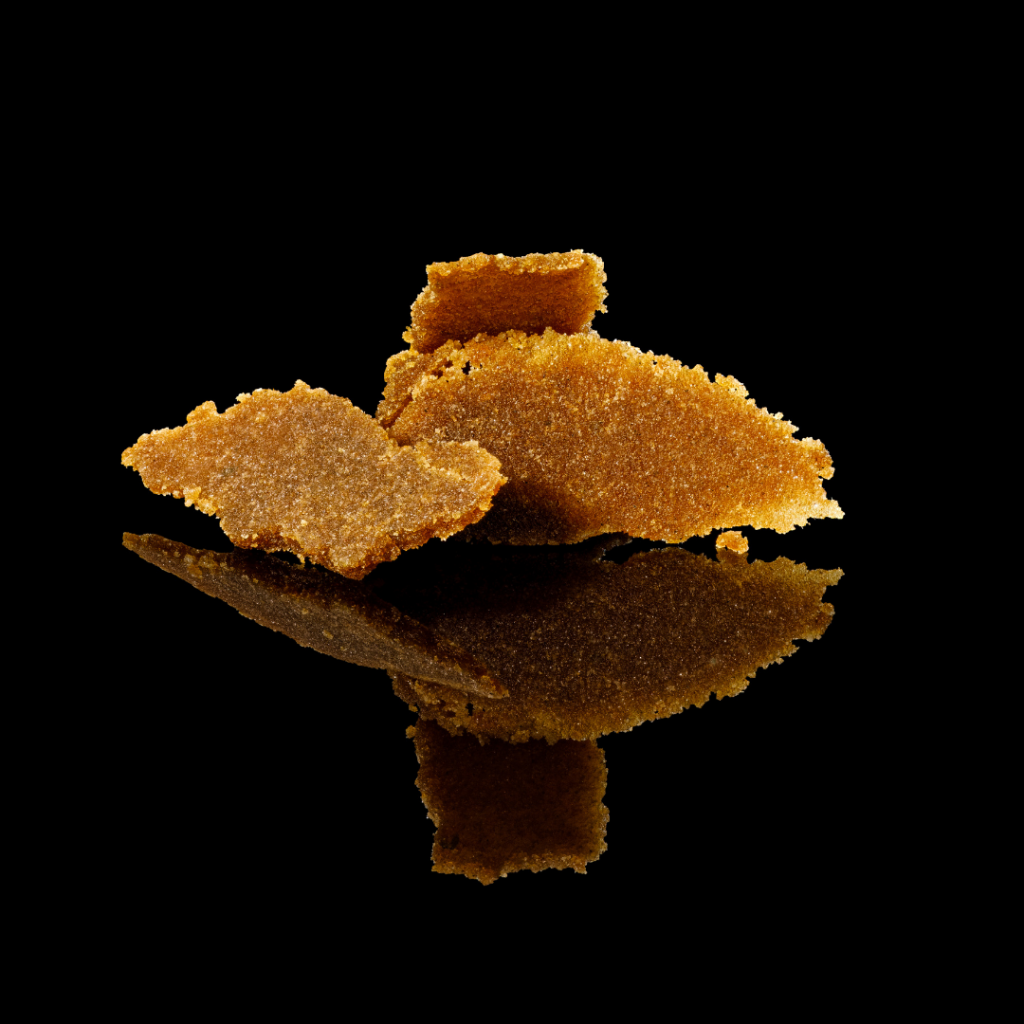 Tundra bubble hash by Earthwolf Farms on a black background